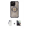 ieg™ iPhone 12 Pro Max Kılıf Kutup Modern - Şeffaf Temperli Cam Ekran Koruyucu + Shine Kamera Lens - LT