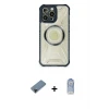 ieg™ iPhone 12 Pro Max Kılıf Kutup Modern - Siyah Joko Magic 5D Cam + Shine Kamera Lens Koruma Cam - SH