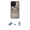 ieg™ iPhone 12 Pro Max Kılıf Kutup Modern - Siyah Joko Magic 5D Cam + Shine Kamera Lens Koruma Cam - SH