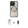 ieg™ iPhone 12 Pro Max Kılıf Kutup Modern - Siyah Joko Magic 5D Hayalet Cam + Shine Kamera Lens - GD