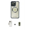 ieg™ iPhone 12 Pro Max Kılıf Kutup Modern - Siyah Joko Magic 5D Hayalet Cam + Shine Kamera Lens - GD