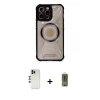 ieg™ iPhone 12 Pro Max Kılıf Kutup Modern - Siyah Joko Magic 5D Hayalet Cam + Shine Kamera Lens - GD