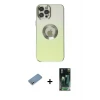 ieg™ iPhone 12 Pro Max Kılıf Kutup Yansıma Özel Seri - Şeffaf 360 Full Body Arka Koruyucu + Shine Kamera Lens Koruma Cam - GS