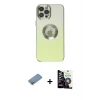 ieg™ iPhone 12 Pro Max Kılıf Kutup Yansıma Özel Seri - Şeffaf Temperli Cam Ekran Koruyucu + Shine Kamera Lens Koruma Cam - GS