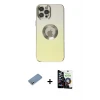 ieg™ iPhone 12 Pro Max Kılıf Kutup Yansıma Özel Seri - Şeffaf Temperli Cam Ekran Koruyucu + Shine Kamera Lens Koruma Cam - GS