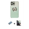 ieg™ iPhone 12 Pro Max Kılıf Kutup Yansıma Özel Seri - Şeffaf Temperli Cam Ekran Koruyucu + Shine Kamera Lens Koruma Cam - GS