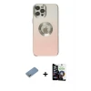 ieg™ iPhone 12 Pro Max Kılıf Kutup Yansıma Özel Seri - Şeffaf Temperli Cam Ekran Koruyucu + Shine Kamera Lens Koruma Cam - GS