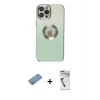 ieg™ iPhone 12 Pro Max Kılıf Kutup Yansıma Özel Seri - Şeffaf Uv Polymer Nano Ekran Koruyucu + Shine Kamera Lens Koruma Cam - GS