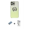 ieg™ iPhone 12 Pro Max Kılıf Kutup Yansıma Özel Seri - Şeffaf Uv Polymer Nano Ekran Koruyucu + Shine Kamera Lens Koruma Cam - GS