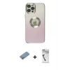 ieg™ iPhone 12 Pro Max Kılıf Kutup Yansıma Özel Seri - Şeffaf Uv Polymer Nano Ekran Koruyucu + Shine Kamera Lens Koruma Cam - GS