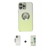 ieg™ iPhone 12 Pro Max Kılıf Kutup Yansıma Özel Seri - Siyah 20D Premium Cam Ekran Koruyucu + Shine Kamera Lens - GD