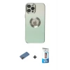 ieg™ iPhone 12 Pro Max Kılıf Kutup Yansıma Özel Seri - Siyah 5D Eko Cam Ekran Koruyucu + Shine Kamera Lens Koruma Cam - GD