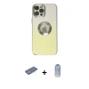 ieg™ iPhone 12 Pro Max Kılıf Kutup Yansıma Özel Seri - Siyah Joko Magic 5D Cam + Renkli Kamera Lens Koruma Cam - YL