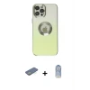 ieg™ iPhone 12 Pro Max Kılıf Kutup Yansıma Özel Seri - Siyah Joko Magic 5D Cam + Renkli Kamera Lens Koruma Cam - YL