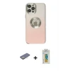 ieg™ iPhone 12 Pro Max Kılıf Kutup Yansıma Özel Seri - Siyah Polymer Nano Ekran Koruyucu + Renkli Kamera Lens Koruma Cam - SI
