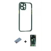 ieg™ iPhone 12 Pro Max Kılıf Nova Asil Özel Seri - Siyah 360 Mat Full Body Arka Koruyucu + Shine Kamera Lens Koruma Cam - PE