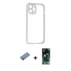 ieg™ iPhone 12 Pro Max Kılıf Nova Asil Özel Seri - Siyah 360 Mat Full Body Arka Koruyucu + Shine Kamera Lens Koruma Cam - PE
