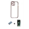 ieg™ iPhone 12 Pro Max Kılıf Nova Asil Özel Seri - Siyah 360 Mat Full Body Arka Koruyucu + Shine Kamera Lens Koruma Cam - PE