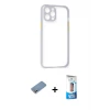 ieg™ iPhone 12 Pro Max Kılıf Nova Asil Özel Seri - Siyah 5D Eko Cam Ekran Koruyucu + Shine Kamera Lens Koruma Cam - GS