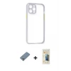 ieg™ iPhone 12 Pro Max Kılıf Nova Asil Özel Seri - Siyah 6D Mat Seramik Hayalet Nano Ekran Koruyucu + Metal Kamera Lens Koruma Cam - GS