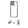 ieg™ iPhone 12 Pro Max Kılıf Nova Asil Özel Seri - Siyah 6D Mat Seramik Hayalet Nano Ekran Koruyucu + Metal Kamera Lens Koruma Cam - GS