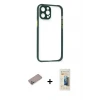 ieg™ iPhone 12 Pro Max Kılıf Nova Asil Özel Seri - Siyah 6D Mat Seramik Hayalet Nano Ekran Koruyucu + Shine Kamera Lens Koruma Cam - SABE
