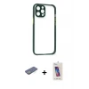 ieg™ iPhone 12 Pro Max Kılıf Nova Asil Özel Seri - Siyah Joko 5D Cam + Renkli Kamera Lens Koruma Cam - YL