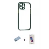 ieg™ iPhone 12 Pro Max Kılıf Nova Asil Özel Seri - Siyah Joko 5D Cam + Shine Kamera Lens Koruma Cam - MI