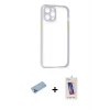 ieg™ iPhone 12 Pro Max Kılıf Nova Asil Özel Seri - Siyah Joko 5D Cam + Shine Kamera Lens Koruma Cam - MI
