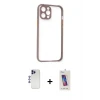 ieg™ iPhone 12 Pro Max Kılıf Nova Asil Özel Seri - Siyah Joko 5D Cam + Shine Kamera Lens - LT