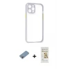 ieg™ iPhone 12 Pro Max Kılıf Nova Asil Özel Seri - Siyah Mat Seramik Nano Ekran Koruyucu + Shine Kamera Lens Koruma Cam - GI
