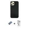 ieg™ iPhone 12 Pro Max Kılıf Nova Çizgi - Şeffaf Uv Polymer Nano Ekran Koruyucu + Metal Kamera Lens Koruma Cam - KI