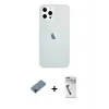 ieg™ iPhone 12 Pro Max Kılıf Nova Çizgi - Şeffaf Uv Polymer Nano Ekran Koruyucu + Metal Kamera Lens Koruma Cam - KI