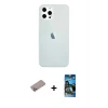 ieg™ iPhone 12 Pro Max Kılıf Nova Çizgi - Siyah 34D Izgaralı Cam + Shine Kamera Lens Koruma Cam - SABE