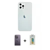 ieg™ iPhone 12 Pro Max Kılıf Nova Çizgi - Siyah Polymer Nano Ekran Koruyucu + Neon Fosforlu Kamera Lens - BZ
