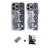 ieg™ iPhone 12 Pro Max Kılıf Nova Doku Koleksiyonu - Şeffaf Temperli Cam Ekran Koruyucu + Metal Kamera Lens Koruma Cam - SH