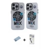 ieg™ iPhone 12 Pro Max Kılıf Nova Doku Koleksiyonu - Şeffaf Uv Polymer Nano Ekran Koruyucu + Shine Kamera Lens Koruma Cam - MI