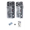 ieg™ iPhone 12 Pro Max Kılıf Nova Doku Koleksiyonu - Şeffaf Uv Polymer Nano Ekran Koruyucu + Shine Kamera Lens Koruma Cam - MI