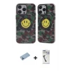 ieg™ iPhone 12 Pro Max Kılıf Nova Doku Koleksiyonu - Şeffaf Uv Polymer Nano Ekran Koruyucu + Shine Kamera Lens Koruma Cam - MI