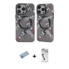 ieg™ iPhone 12 Pro Max Kılıf Nova Doku Koleksiyonu - Şeffaf Uv Polymer Nano Ekran Koruyucu + Shine Kamera Lens Koruma Cam - MI