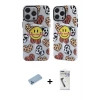 ieg™ iPhone 12 Pro Max Kılıf Nova Doku Koleksiyonu - Şeffaf Uv Polymer Nano Ekran Koruyucu + Shine Kamera Lens Koruma Cam - MI