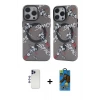 ieg™ iPhone 12 Pro Max Kılıf Nova Doku Koleksiyonu - Siyah 18D Cam Ekran Koruyucu + Shine Kamera Lens - LT