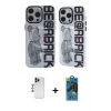 ieg™ iPhone 12 Pro Max Kılıf Nova Doku Koleksiyonu - Siyah 18D Cam Ekran Koruyucu + Shine Kamera Lens - LT