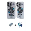 ieg™ iPhone 12 Pro Max Kılıf Nova Doku Koleksiyonu - Siyah 3D Antistatik Seramik Nano Ekran Koruyucu + Metal Kamera Lens Koruma Cam - GS