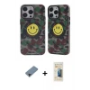 ieg™ iPhone 12 Pro Max Kılıf Nova Doku Koleksiyonu - Siyah 6D Mat Seramik Hayalet Nano Ekran Koruyucu + Metal Kamera Lens Koruma Cam - SH