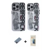 ieg™ iPhone 12 Pro Max Kılıf Nova Doku Koleksiyonu - Siyah 6D Mat Seramik Hayalet Nano Ekran Koruyucu + Metal Kamera Lens Koruma Cam - SH