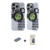 ieg™ iPhone 12 Pro Max Kılıf Nova Doku Koleksiyonu - Siyah 6D Mat Seramik Hayalet Nano Ekran Koruyucu + Renkli Kamera Lens Koruma Cam - YL