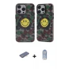 ieg™ iPhone 12 Pro Max Kılıf Nova Doku Koleksiyonu - Siyah Joko Magic 5D Cam + Renkli Kamera Lens Koruma Cam - MI