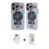 ieg™ iPhone 12 Pro Max Kılıf Nova Doku Koleksiyonu - Siyah Mat Seramik Nano Ekran Koruyucu + Shine Kamera Lens - LT