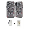 ieg™ iPhone 12 Pro Max Kılıf Nova Doku Koleksiyonu - Siyah Mat Seramik Nano Ekran Koruyucu + Shine Kamera Lens - LT